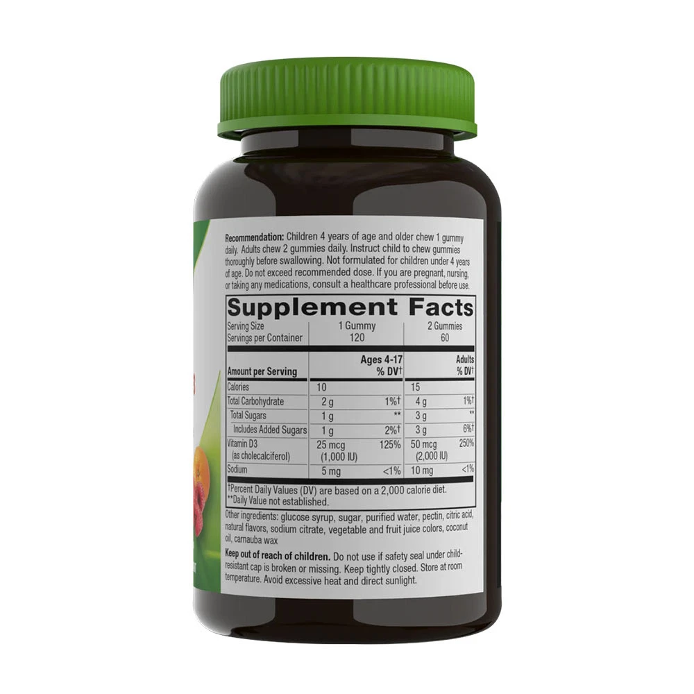 Gommes de vitamine D3 de Natures Way (120 gommes) – Image 8