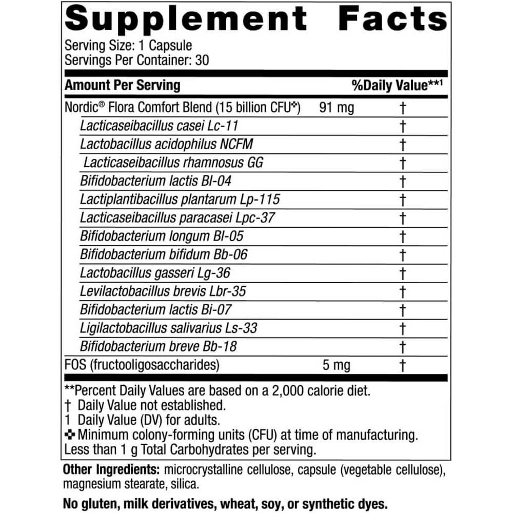 Ules
Nordic Flora Probiotique Confort, 15 milliards de CFU - 30 capsules – Image 3