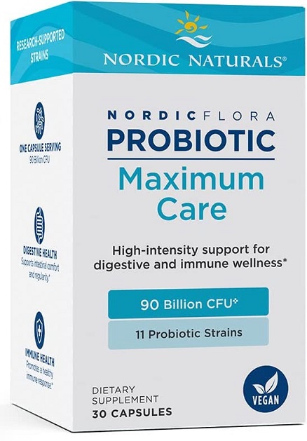 Nordic Naturals - Nordic Flora Probiotisk Maksimal Pleje - 30 kapsler