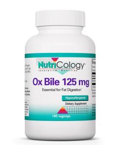 Nutricology - Nutricology Ox Bile 125mg 180 veg. capsules