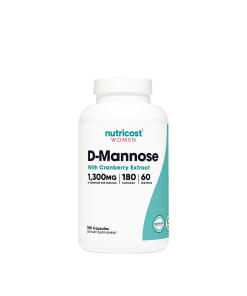 Nutricost - Nutricost D-Mannose with Cranberry Extract for Women 1300 mg (180 Capsules)