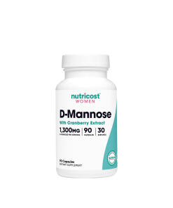 Nutricost - Nutricost D-Mannose with Cranberry Extract for Women 1300 mg (90 Capsules)