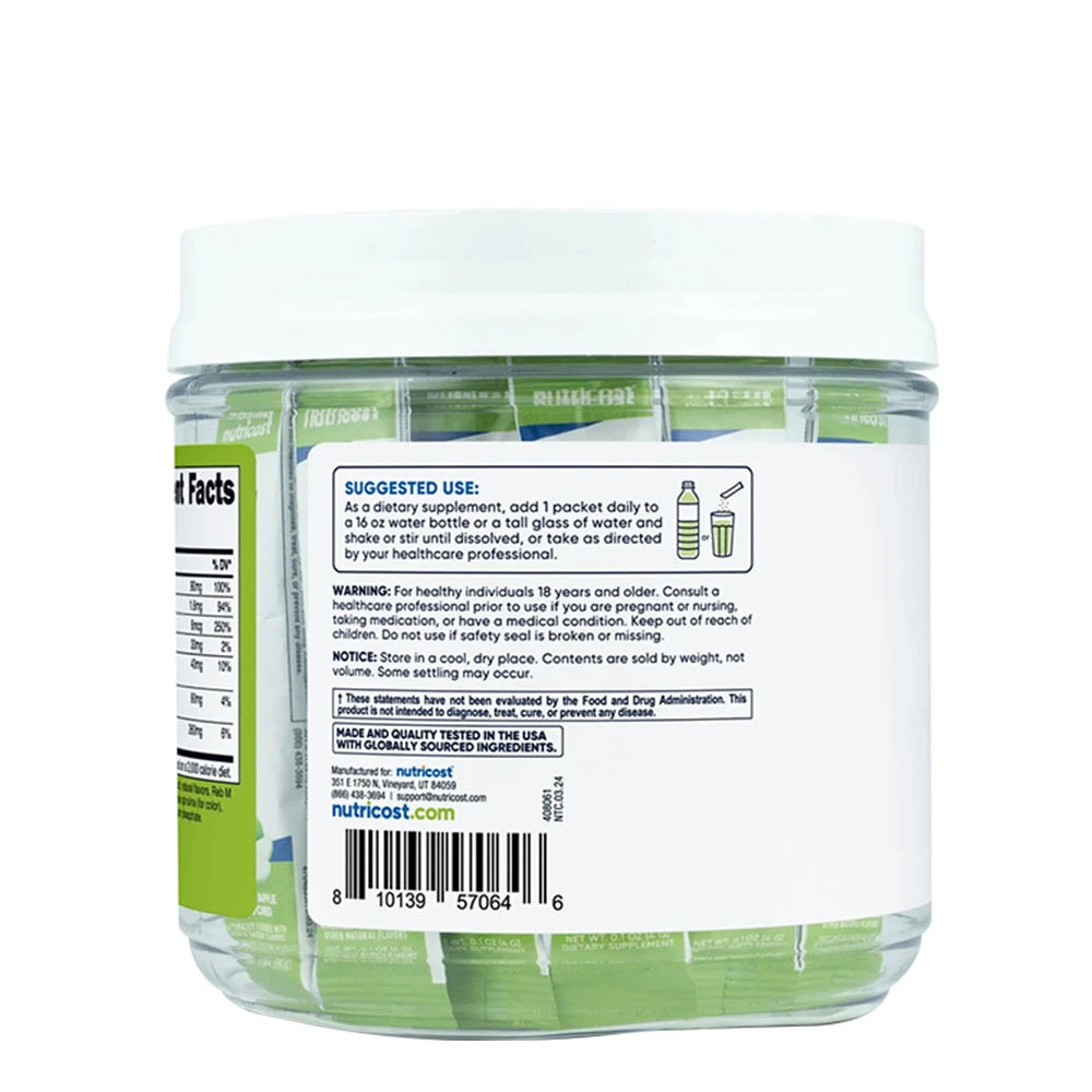 Packs de bâtonnets d'hydratation aux électrolytes Nutricost (156 g, pomme verte) – Image 7