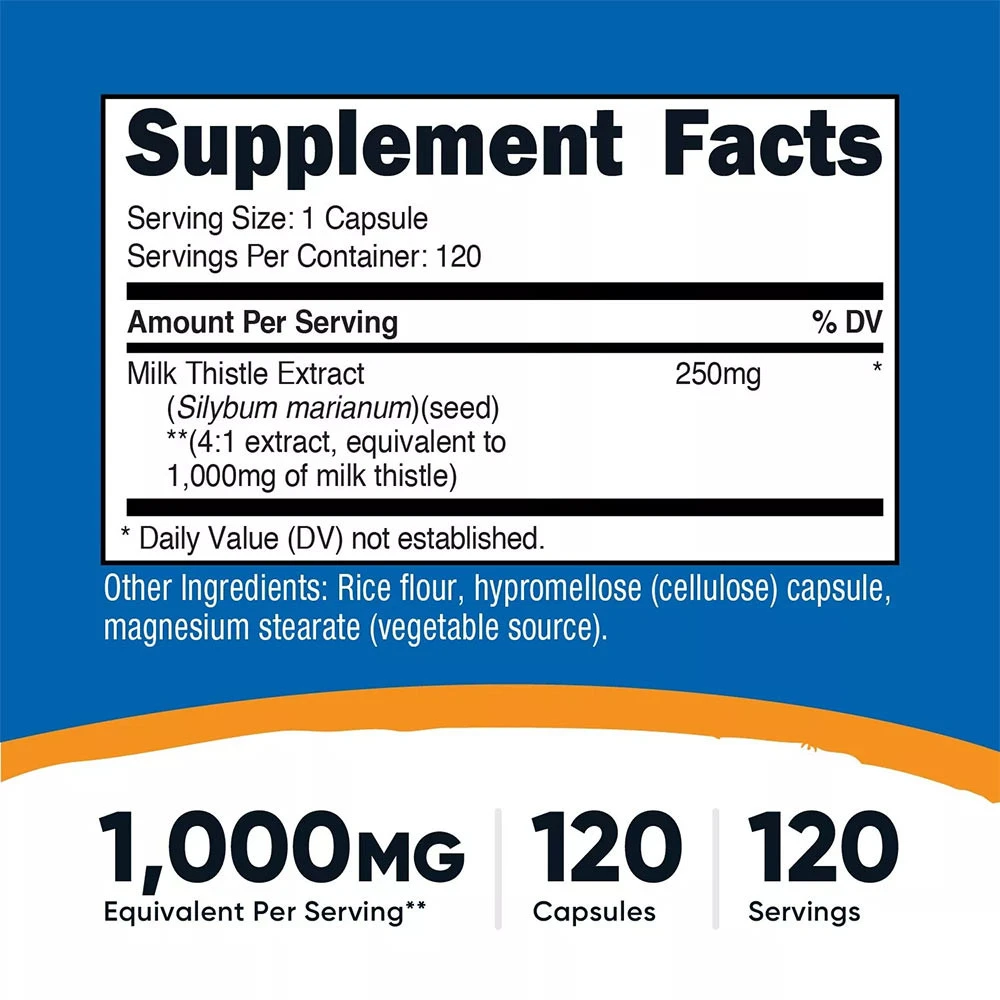 Chardon-Marie Nutricost 1000 mg (120 gélules) – Image 2