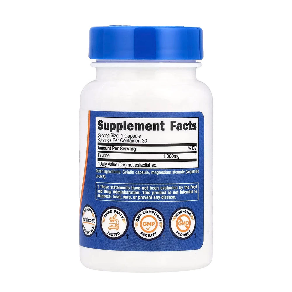 Nutricost Taurine 1000 mg (30 gélules) – Image 5
