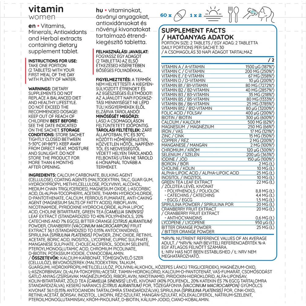 Nutriversum Vitamines pour Femmes (60 comprimés) – Image 2