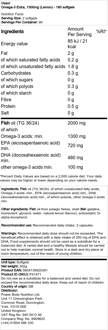 1300 mg (Citron) - 180 bløde kapsler