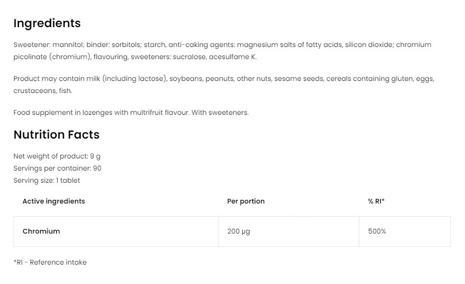 Pastilles de chrome, Multifruits - 90 comprimés – Image 4