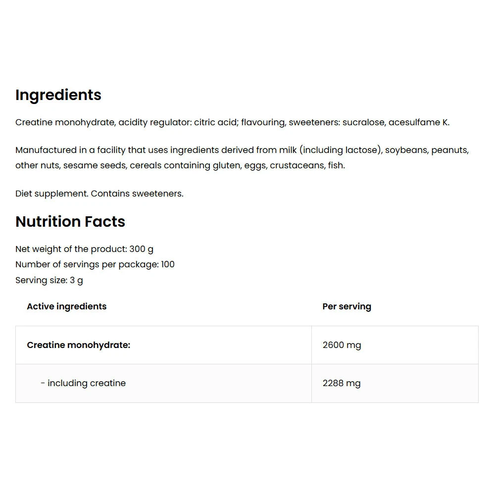 Créatine monohydrate, Pomme Verte - 300g – Image 5