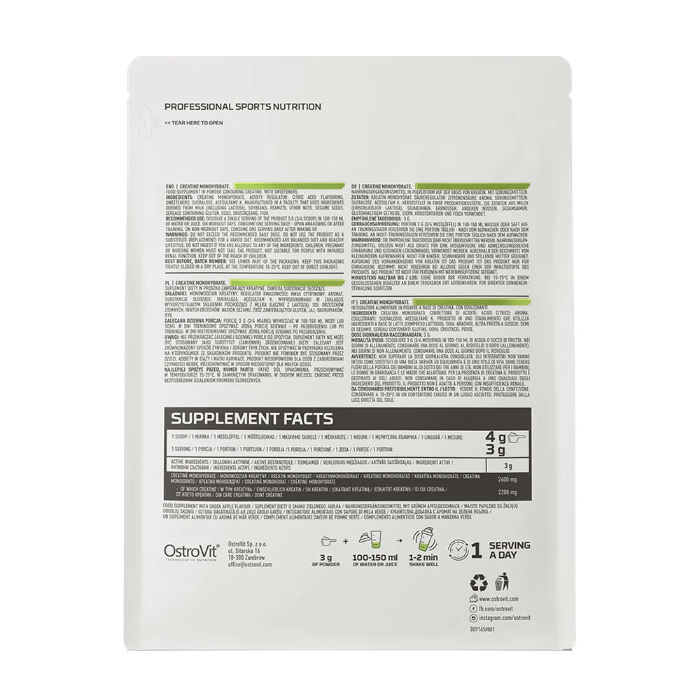 Créatine monohydrate, Pomme Verte - 300g – Image 7