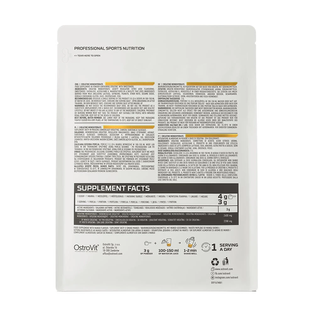 Créatine monohydrate à la Mangue - 500g – Image 4