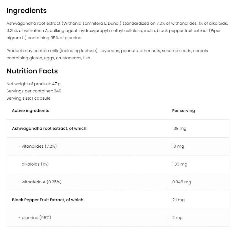 Ostrovit Ashwagandha VÉGÉ (240 Capsules) – Image 7