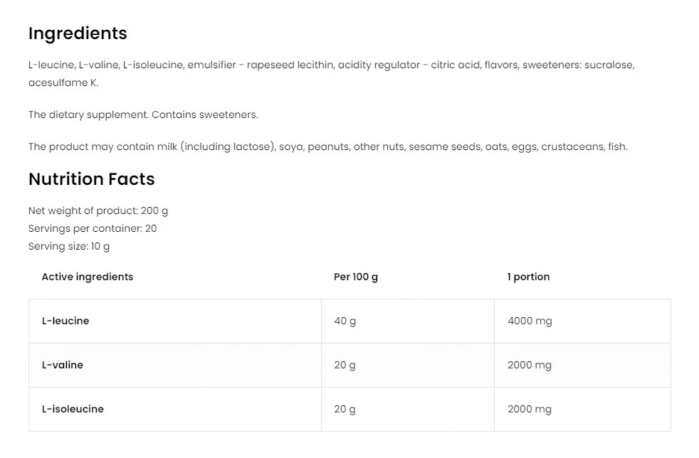 Ostrovit BCAA 2-1-1 (200 g, Orange) -> Ostrovit BCAA 2:1:1 (200 g, Orange) – Image 4