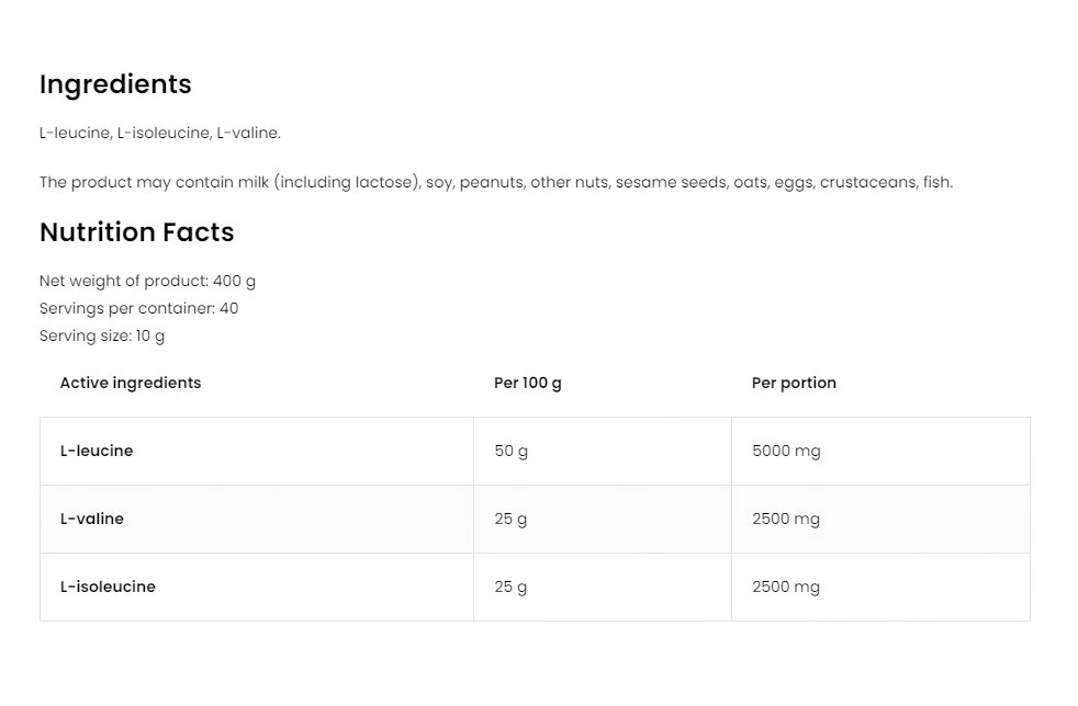 Ostrovit BCAA 2-1-1 (400 g, Naturel) – Image 7