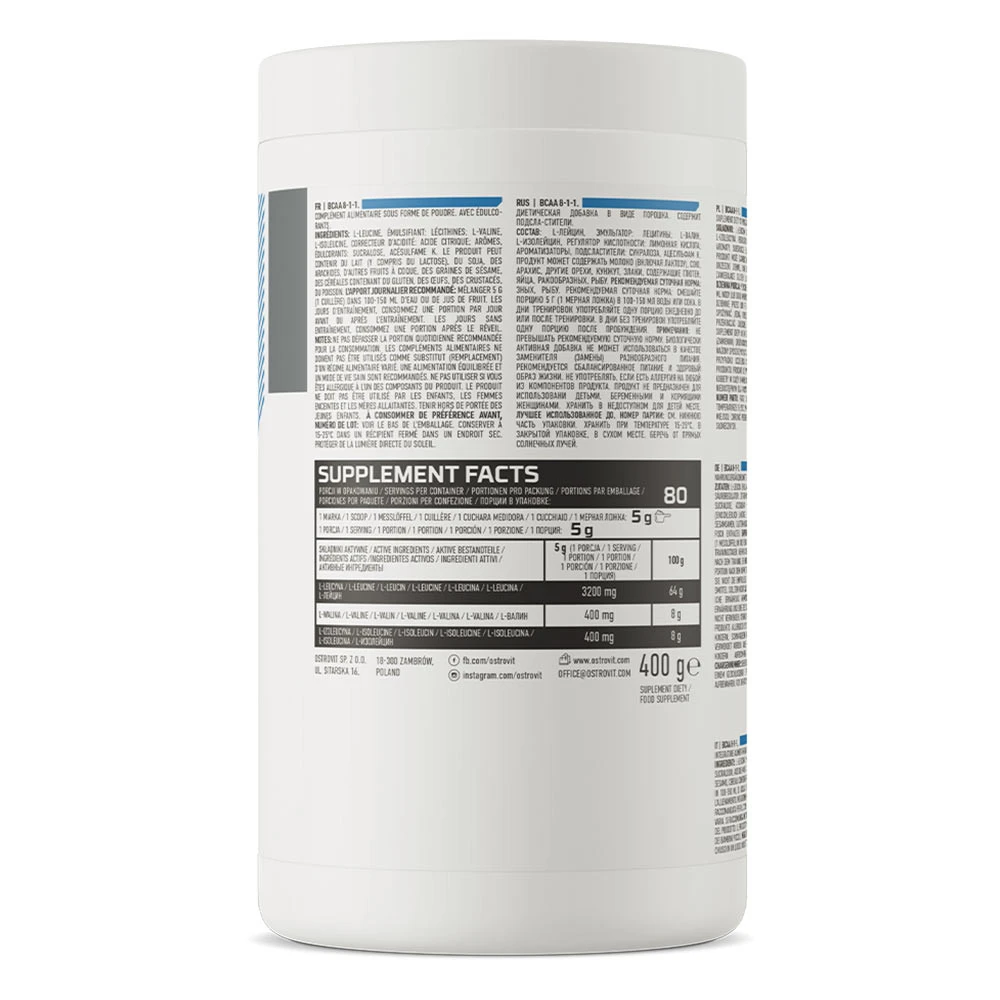 Ostrovit BCAA 8-1-1 (400 g, Citron) – Image 9