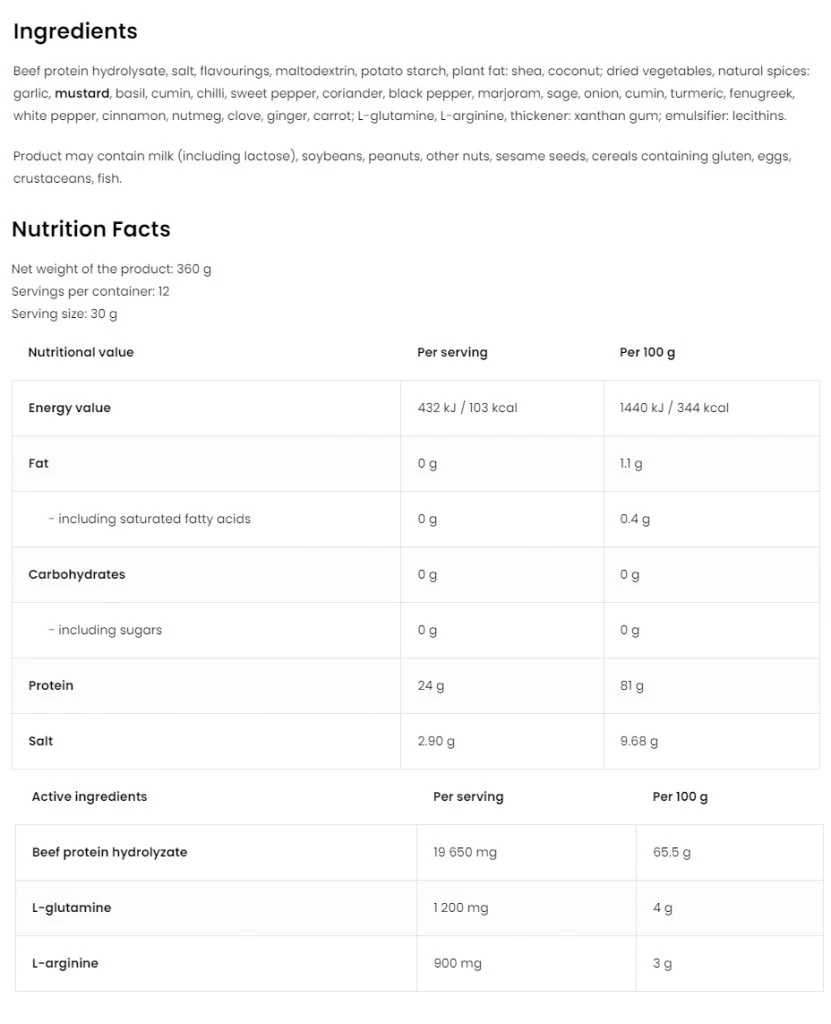 Ostrovit Protéine de Bœuf (360 g, Kebab) – Image 4