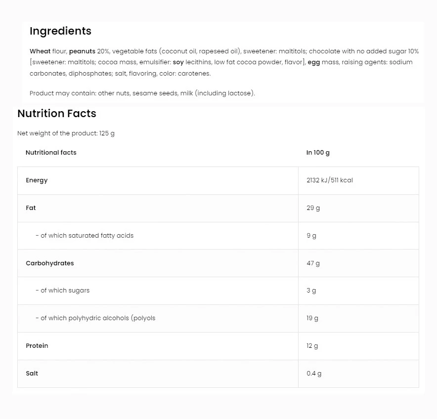 Biscuits Ostrovit aux cacahuètes et chocolat (125 g) – Image 3
