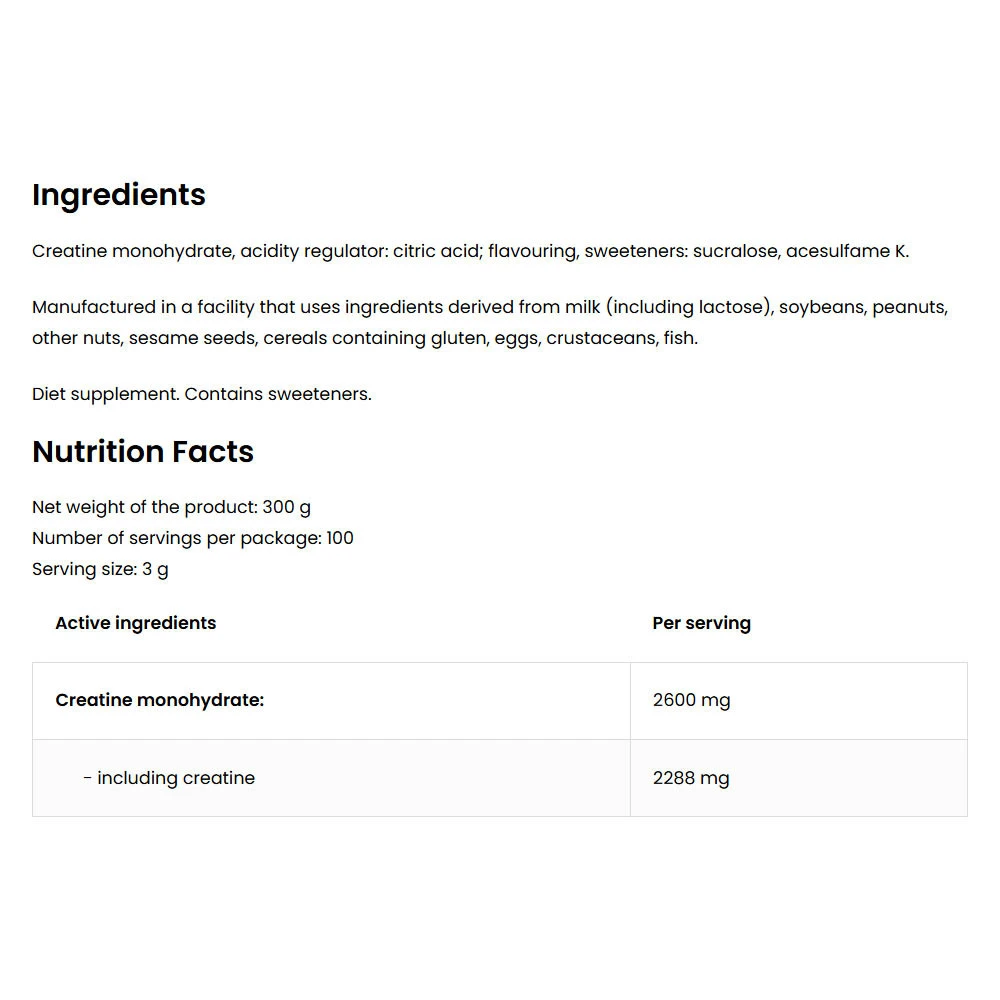 Créatine monohydrate Ostrovit (300 g, citron) – Image 5