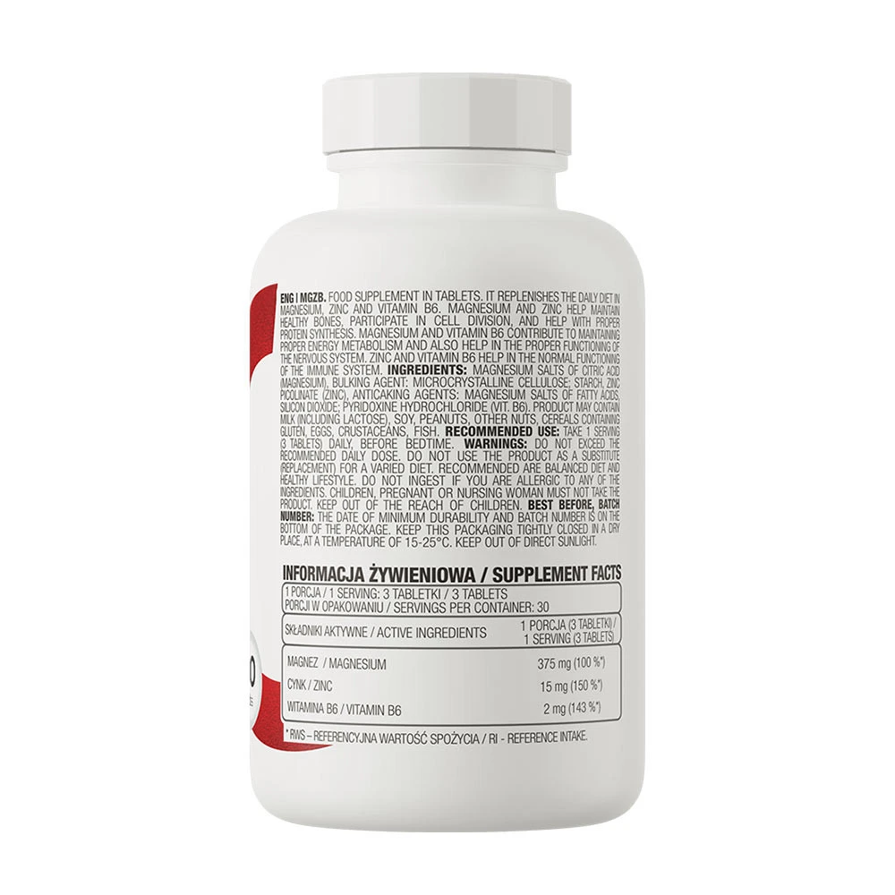 Ostrovit MgZB - Magnésium, Zinc et Vitamine B6 (90 comprimés) – Image 4
