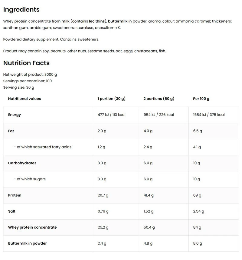 Ostrovit Délicieux Whey (3 kg, Caramel Salé) – Image 4