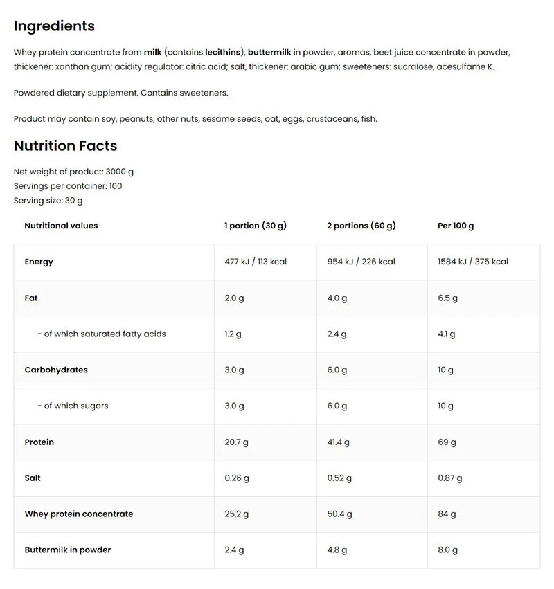 Ostrovit Délicieux Whey (3 kg, Gaufrettes à la fraise) – Image 5