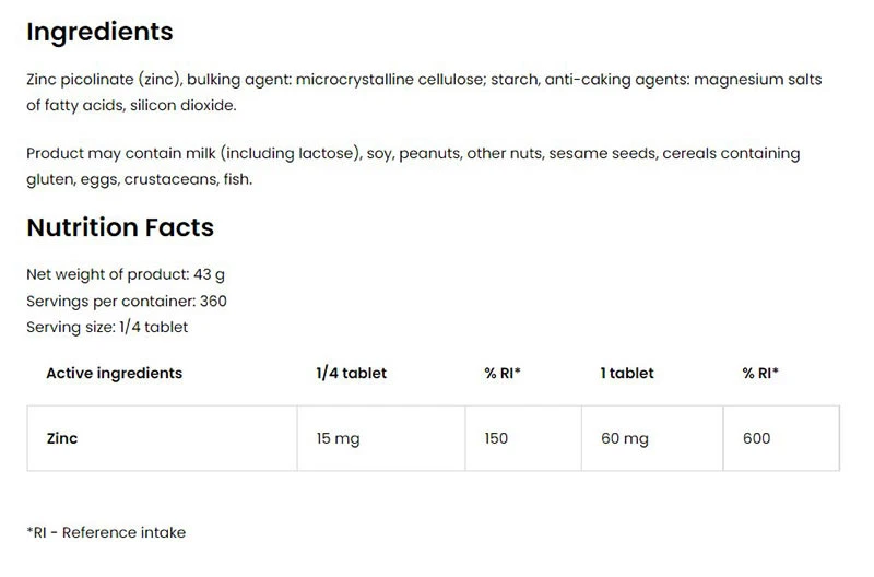 Ostrovit Zinc 60 000 (90 comprimés) – Image 6