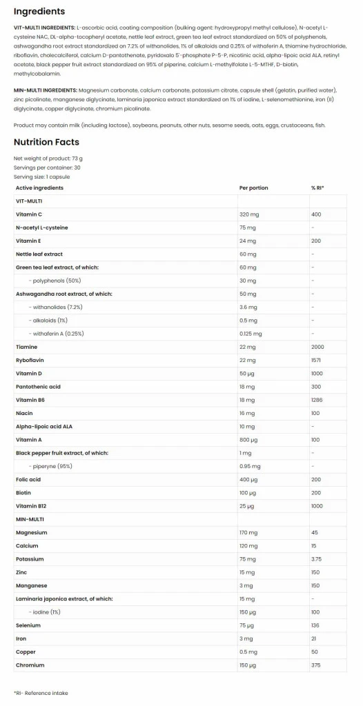 VITAMINES et MINÉRAUX Sport - 60 gélules – Image 2
