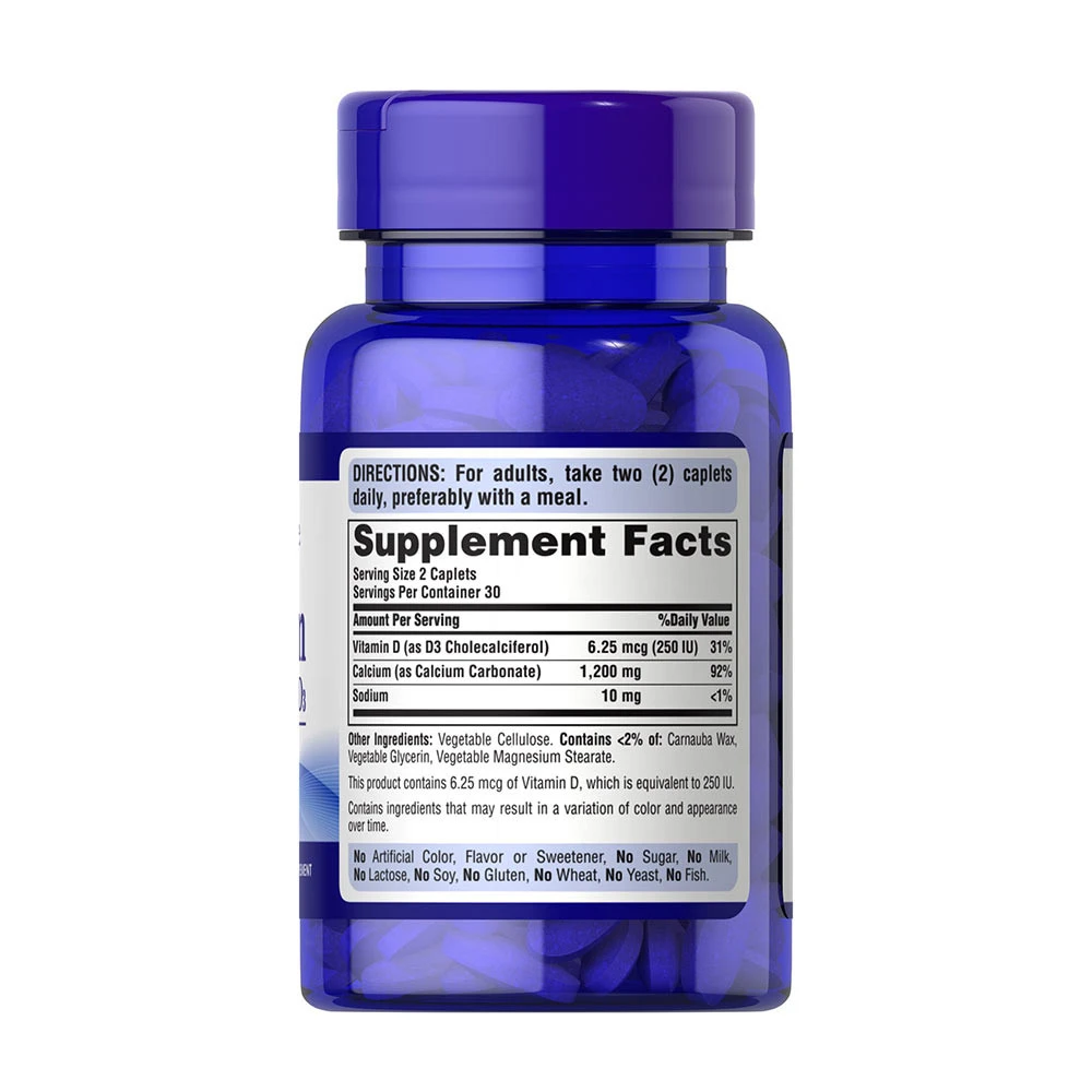 Puritan's Pride - Calcium + Vitamine D3 - 60 comprimés – Image 2