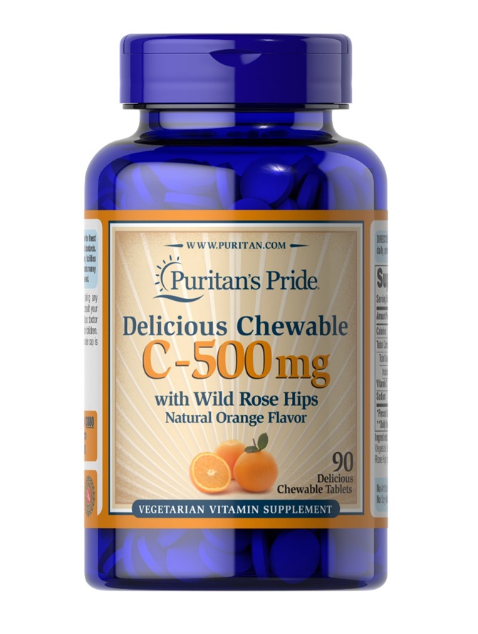 Puritan's Pride - Lækre tyggetabletter med vitamin C og vilde hyben