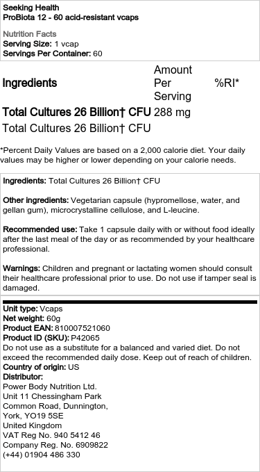 ProBiota 12 - 60 vcaps antiacides – Image 2