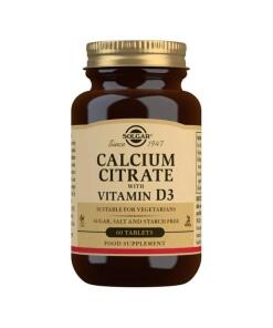 Solgar - Calciumcitrat med Vitamin D3 - 60 tabletter