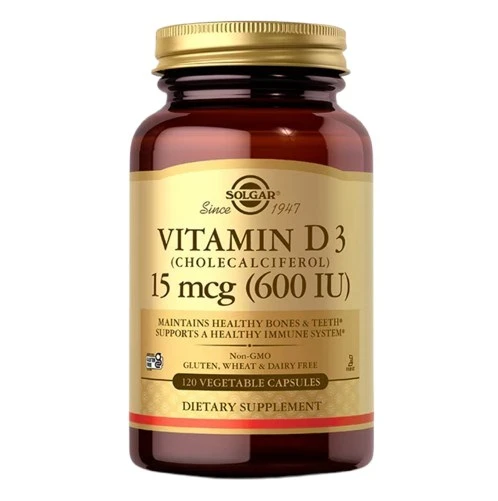 Solgar - SOLGAR Vitamin D3 15 mcg (600 IU) (120 kaps.)