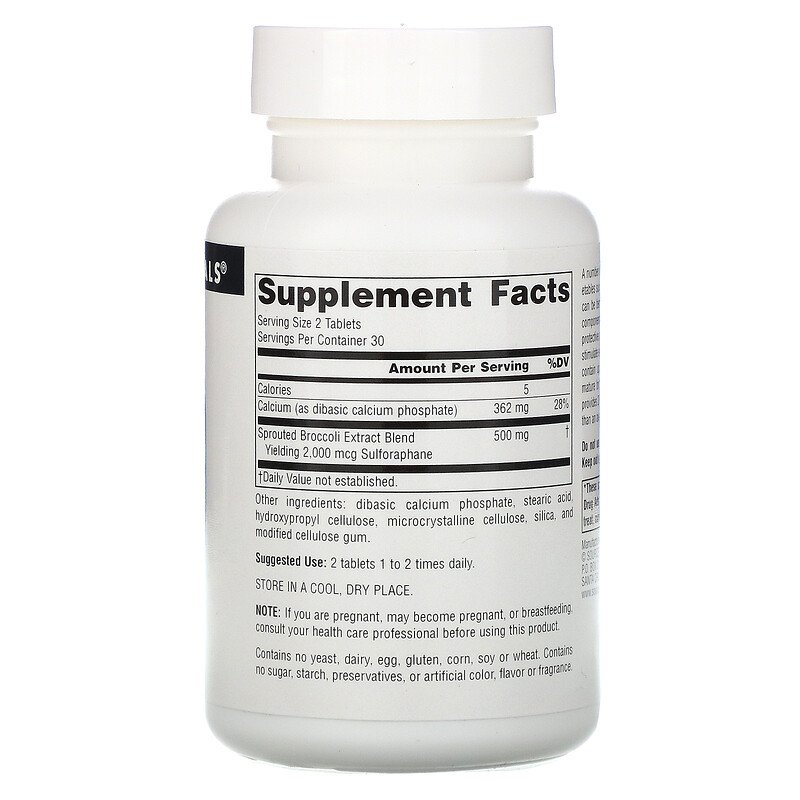 Extrait de graines de brocoli Source Naturals 250 mg 60 comprimés – Image 3