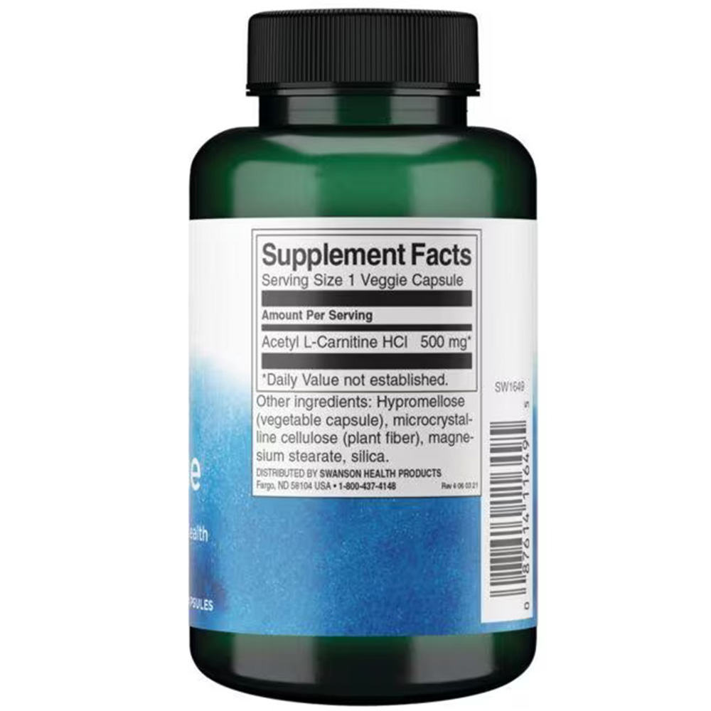 Acetyl L-Carnitine, 500mg - 100 vcaps – Image 3