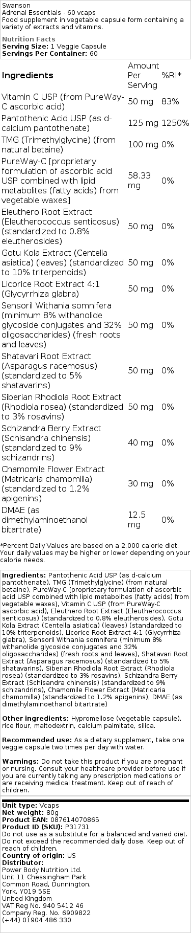 Essentiels pour les surrénales - 60 vcaps – Image 2