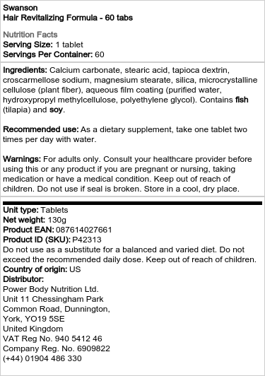 Formule revitalisante pour cheveux - 60 comprimés – Image 2