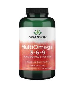 Swanson - MultiOmega 3-6-9 - Flax & Borage & Fish Oils - 120 softgels