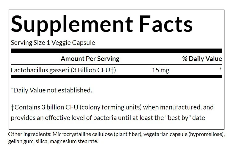 Lactobacillus Gasseri, 3 milliards de CFU - 60 vcaps – Image 2