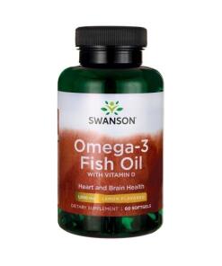 Swanson - SWANSON Omega-3 + Witamina D-3 60 sgels
