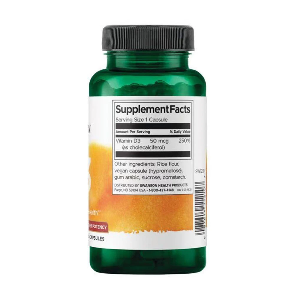 Vitamine D-3, 2000 IU - 250 caps – Image 2