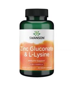 Swanson - Zinc Gluconate & L-Lysine - 90 vcaps