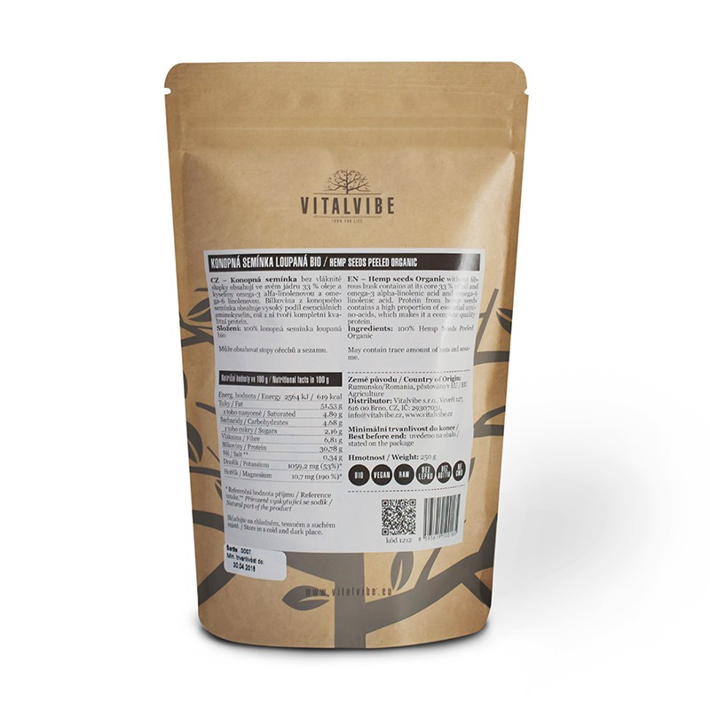 Vitalvibe - Graines de chanvre biologiques Quantité 250 g – Image 2