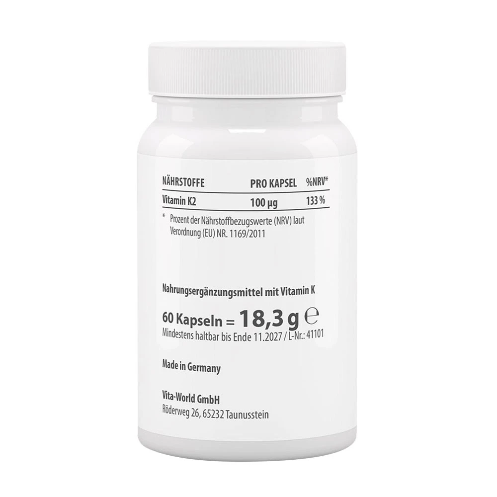 Vitaworld Ménaquinone Vitamine K2 MK7 (60 Capsules) – Image 2
