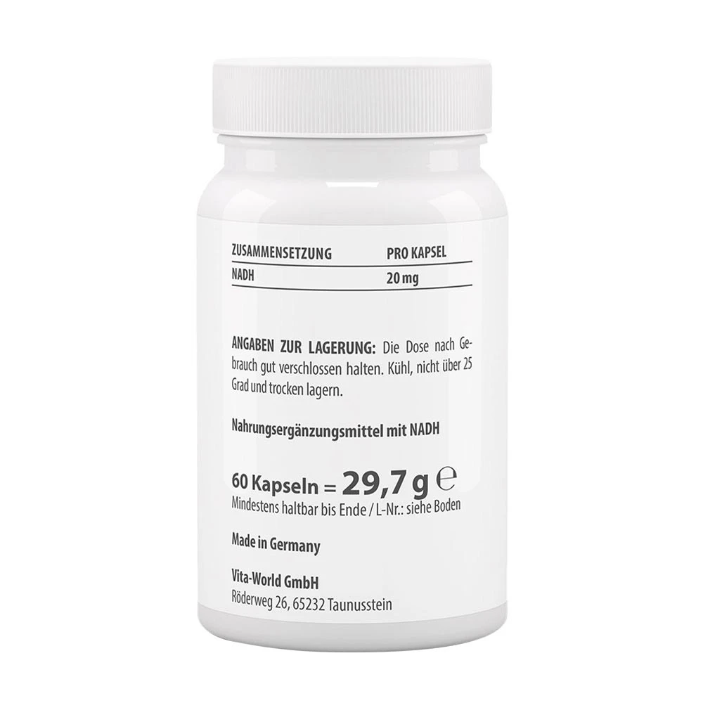 Vitaworld NADH 20 mg (60 Capsules) -> Vitaworld NADH 20 mg (60 gélules) – Image 2