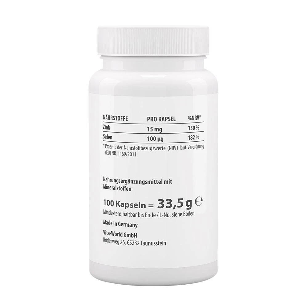 Vitaworld Zinc Sélénium (100 Capsules) – Image 2