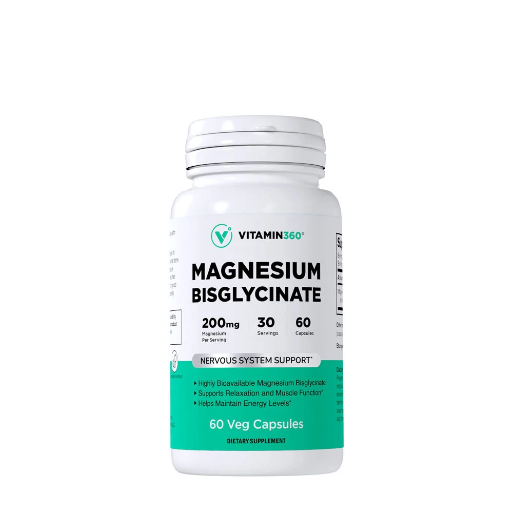 Vitamin360 - Vitamin360 Magnesium Bisglycinate 200 mg (60 Veg Capsules)